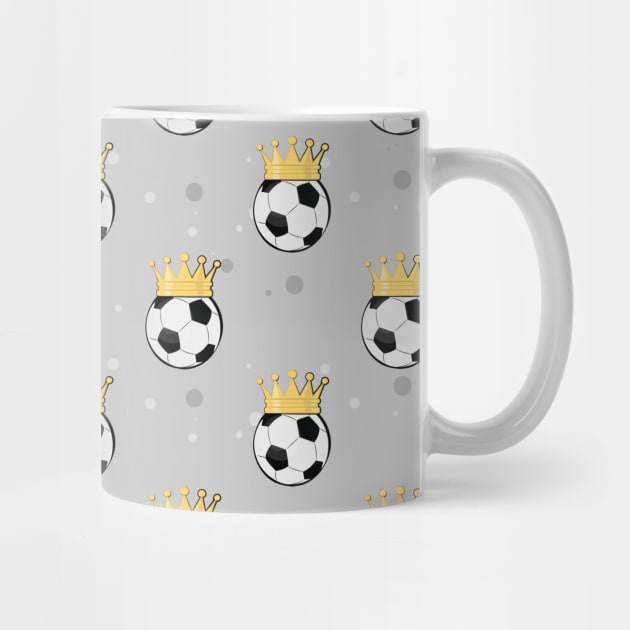 King Football / Soccer Seamless Pattern - Grey Background by DesignWood-Sport